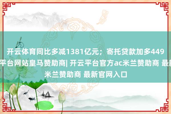 开云体育同比多减1381亿元；寄托贷款加多449亿元-开云平台网站皇马赞助商| 开云平台官方ac米兰赞助商 最新官网入口