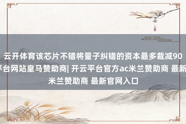 云开体育该芯片不错将量子纠错的资本最多裁减90%-开云平台网站皇马赞助商| 开云平台官方ac米兰赞助商 最新官网入口